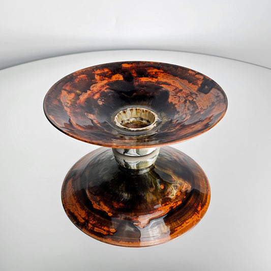 Orange Brown Iris Flower Bowl