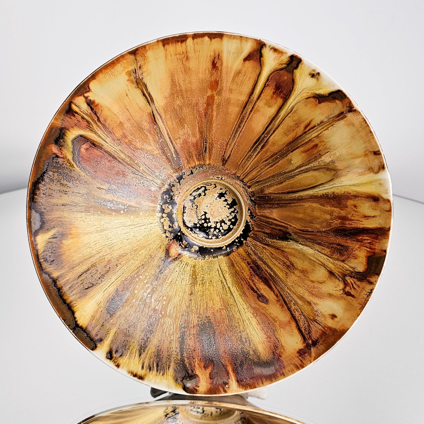 Dark Sunflower Iris Flower Bowl