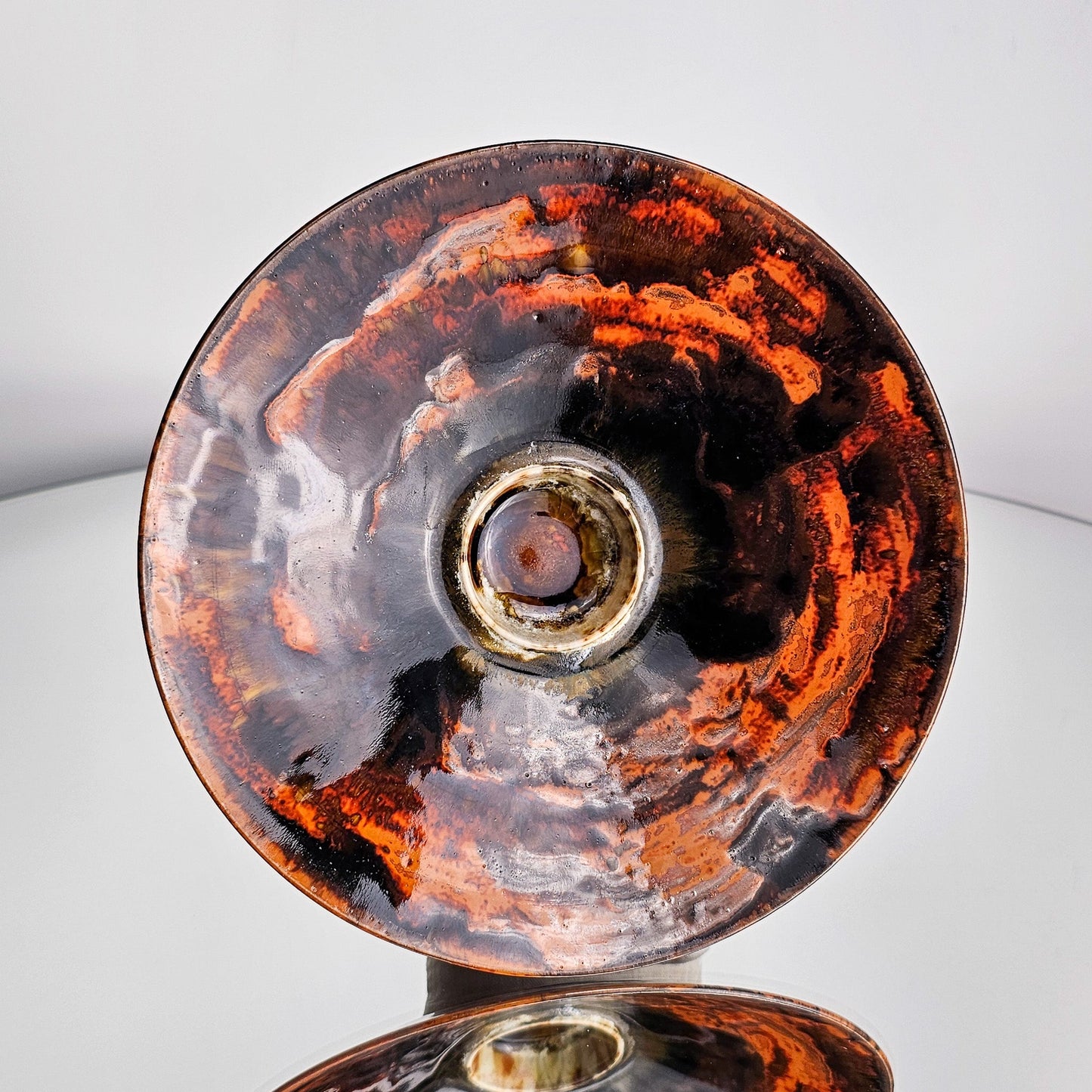 Orange Brown Iris Flower Bowl